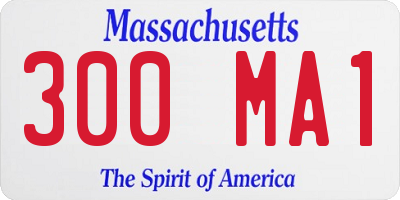 MA license plate 300MA1