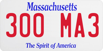 MA license plate 300MA3