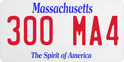 MA license plate 300MA4