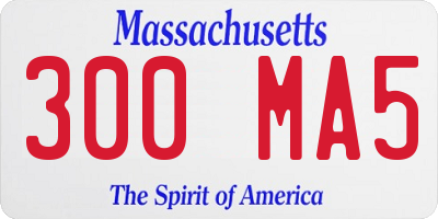 MA license plate 300MA5
