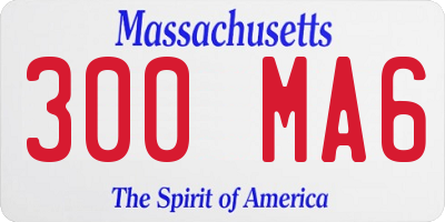 MA license plate 300MA6