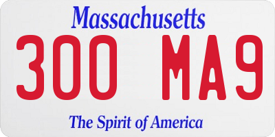 MA license plate 300MA9