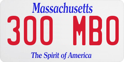 MA license plate 300MB0