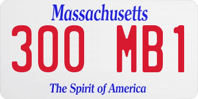 MA license plate 300MB1