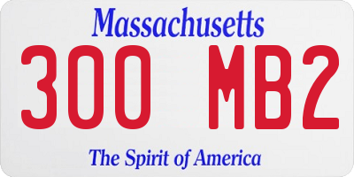 MA license plate 300MB2
