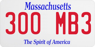MA license plate 300MB3