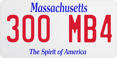 MA license plate 300MB4