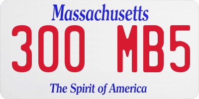 MA license plate 300MB5