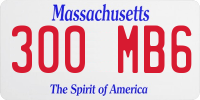 MA license plate 300MB6