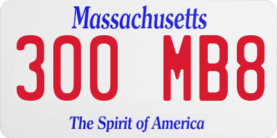 MA license plate 300MB8