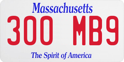 MA license plate 300MB9