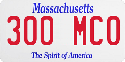 MA license plate 300MC0
