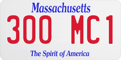 MA license plate 300MC1