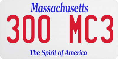 MA license plate 300MC3