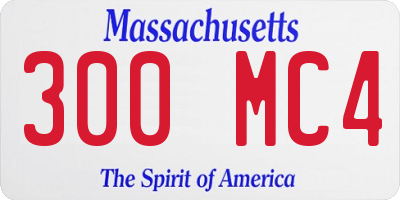 MA license plate 300MC4