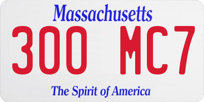 MA license plate 300MC7