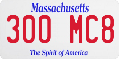 MA license plate 300MC8