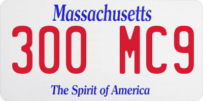 MA license plate 300MC9