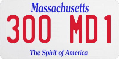 MA license plate 300MD1