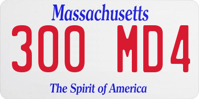 MA license plate 300MD4