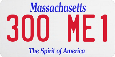 MA license plate 300ME1