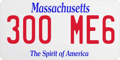 MA license plate 300ME6