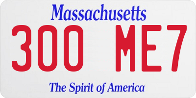 MA license plate 300ME7