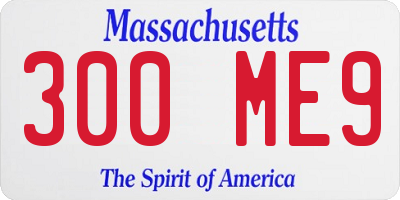MA license plate 300ME9