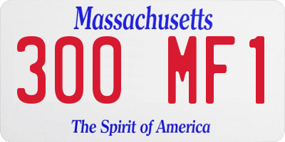 MA license plate 300MF1