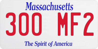 MA license plate 300MF2