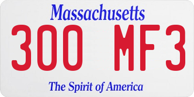 MA license plate 300MF3