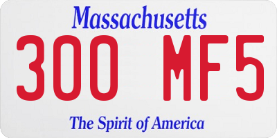 MA license plate 300MF5