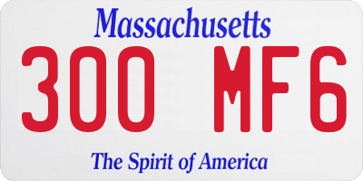 MA license plate 300MF6