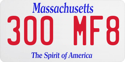 MA license plate 300MF8