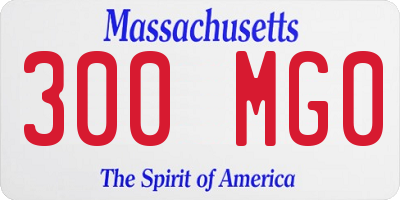 MA license plate 300MG0