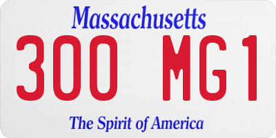 MA license plate 300MG1