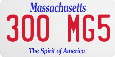 MA license plate 300MG5