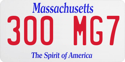 MA license plate 300MG7