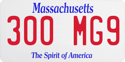 MA license plate 300MG9
