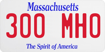 MA license plate 300MH0
