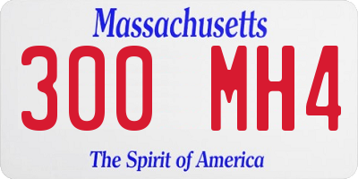 MA license plate 300MH4