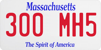 MA license plate 300MH5