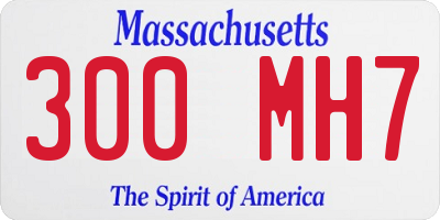 MA license plate 300MH7