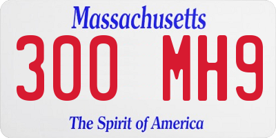 MA license plate 300MH9