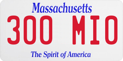 MA license plate 300MI0