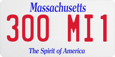 MA license plate 300MI1