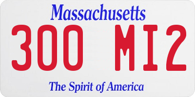 MA license plate 300MI2