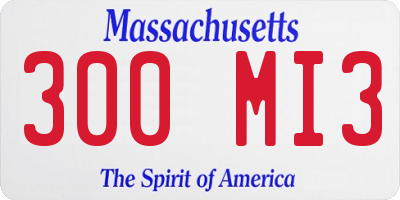 MA license plate 300MI3