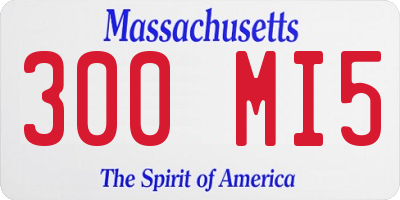 MA license plate 300MI5