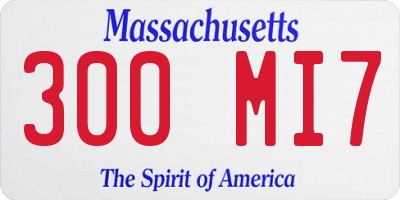 MA license plate 300MI7